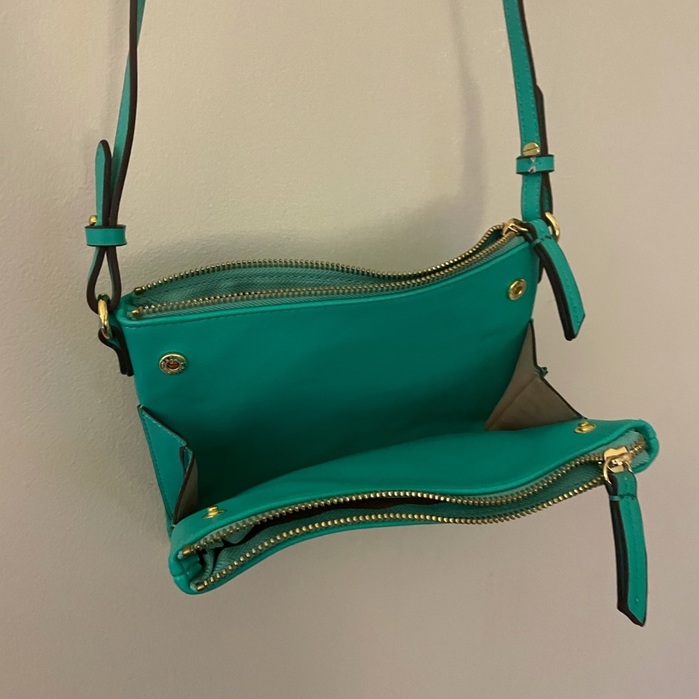 Turquoise expandable Zipper Purse - Picture 4 of 9